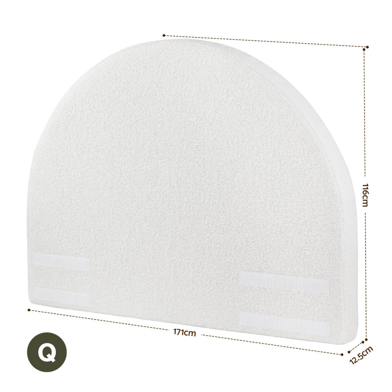 Boucle Fabric Headboard Queen 171cm - Semi-Round No-Assembly Backrest - Lucendi Home
