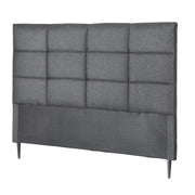 Charcoal Linen Bedhead Queen - Art Deco Grid Tufted Headboard - Lucendi Home