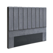 Dark Grey Velvet Bedhead Double - Sala Plush Panel Headboard - Lucendi Home