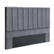 Dark Grey Velvet Bedhead King - Sala Plush Panel Headboard - Lucendi Home