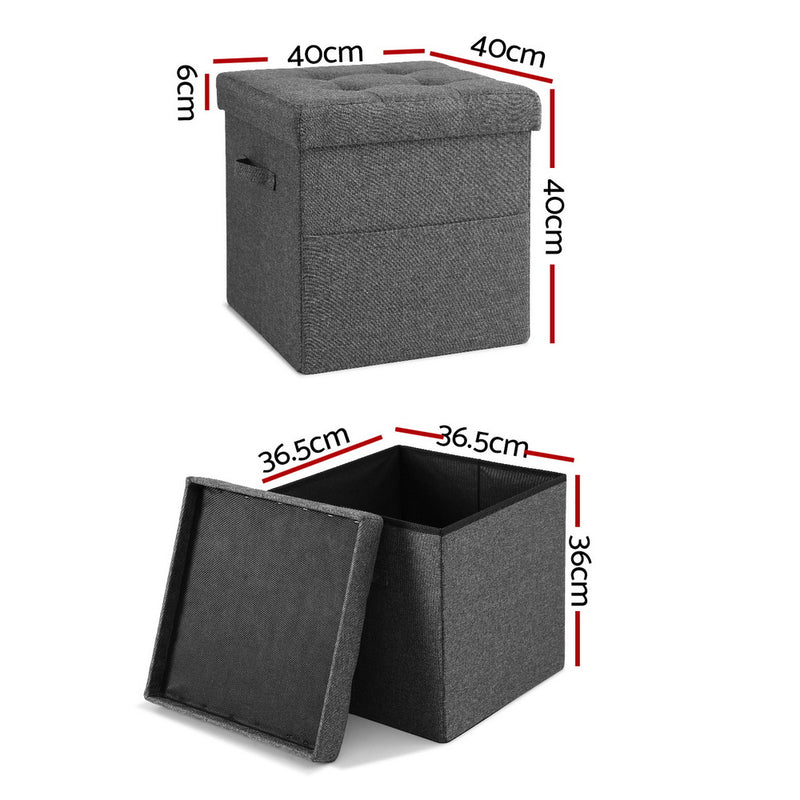 Artiss Storage Ottoman Rest Foot Stool Foldable