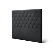 Faux Linen Bedhead Double Charcoal - CAPPI Button-Tufted Headboard - Lucendi Home