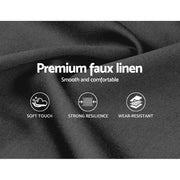 Faux Linen Bedhead King Charcoal - CAPPI Button-Tufted Headboard - Lucendi Home