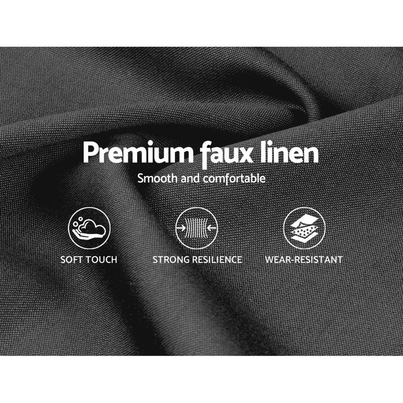 Faux Linen Bedhead King Charcoal - CAPPI Button-Tufted Headboard - Lucendi Home