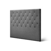 Faux Linen Bedhead King Single Grey - CAPPI Button-Tufted Headboard - Lucendi Home