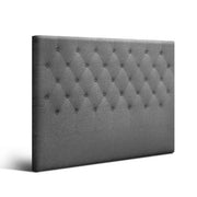 Faux Linen Bedhead Queen Grey - CAPPI Button-Tufted Headboard - Lucendi Home