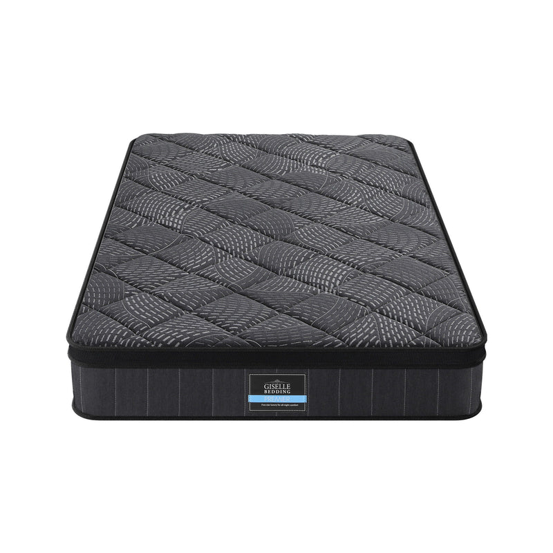 Giselle Bedding Single Mattress 25cm Pocket Spring Latex Euro Top Medium Firm Bed