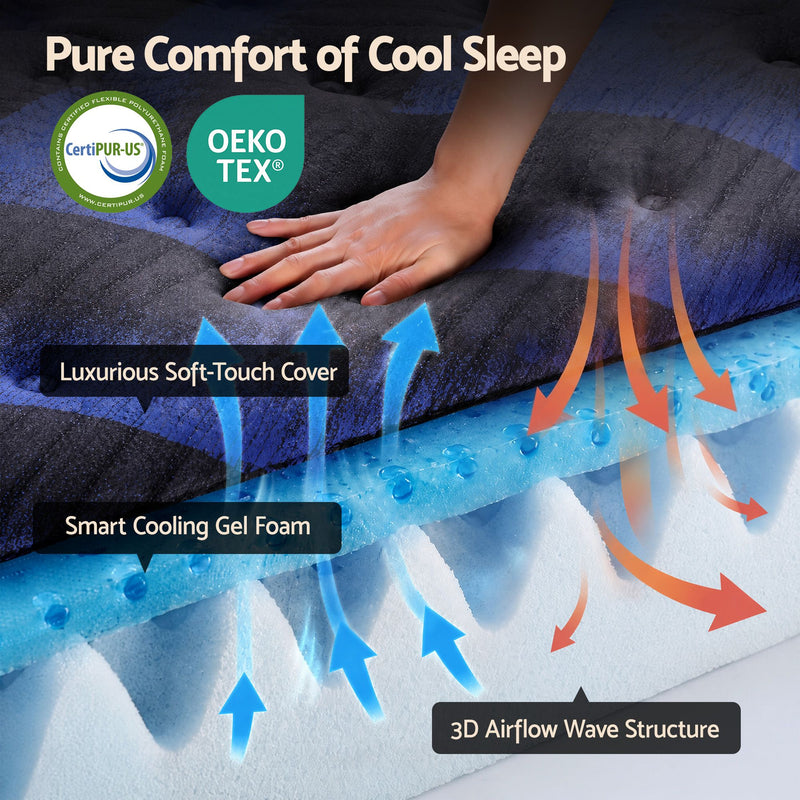 Giselle 34cm Double Hybrid Mattress with Cooling Gel Memory Foam and Edge Support