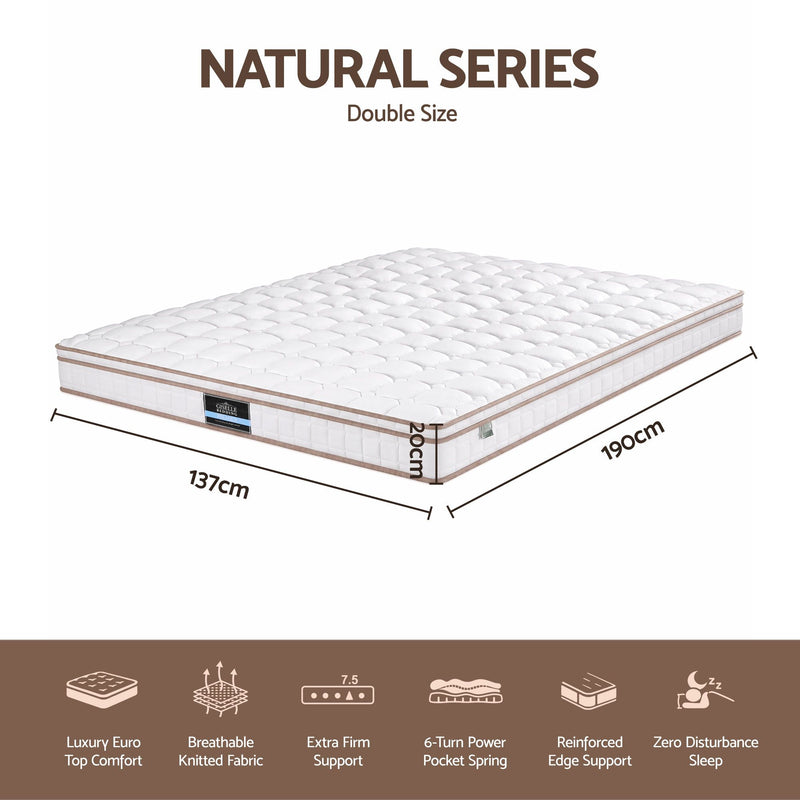 Giselle 20cm Firm Double Mattress Pocket Spring for Bedroom or Guest Room