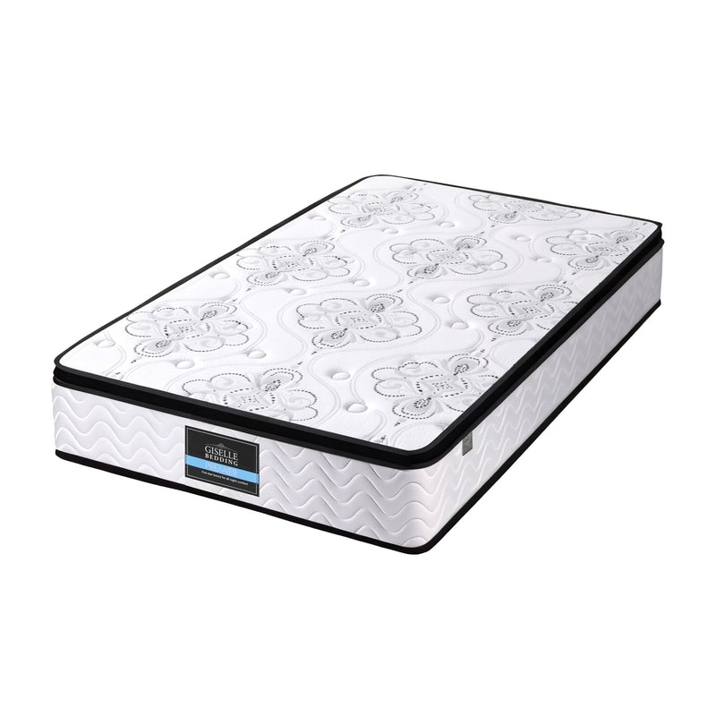 Giselle Bedding Single Mattress 30cm Pocket Spring Euro Top Medium Firm Foam