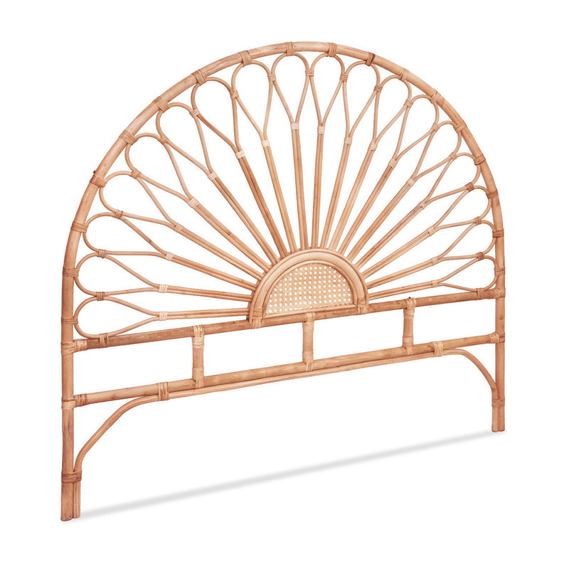 Rattan Bedhead Double Pine - MARI Tall Statement Boho Headboard - Lucendi Home