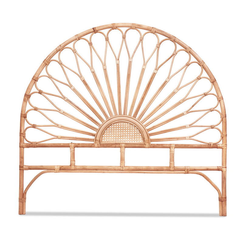 Rattan Bedhead Double Pine - MARI Tall Statement Boho Headboard - Lucendi Home