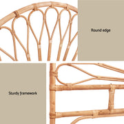 Rattan Bedhead Double Pine - MARI Tall Statement Boho Headboard - Lucendi Home