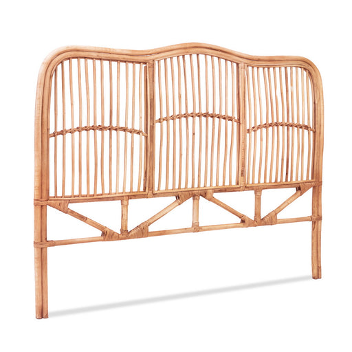 Rattan Bedhead Double Pine - NERO Round Edge Boho Headboard - Lucendi Home