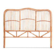 Rattan Bedhead Double Pine - NERO Round Edge Boho Headboard - Lucendi Home