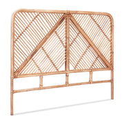 Rattan Bedhead Queen Pine - FRED Low-Profile Boho Headboard - Lucendi Home