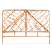 Rattan Bedhead Queen Pine - FRED Low-Profile Boho Headboard - Lucendi Home