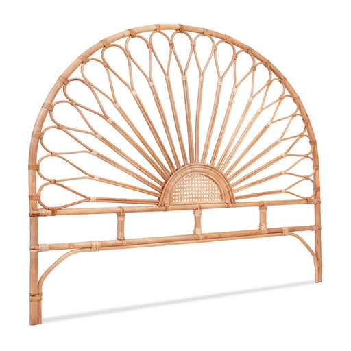 Rattan Bedhead Queen Pine - MARI Tall Statement Boho Headboard - Lucendi Home