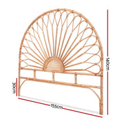 Rattan Bedhead Queen Pine - MARI Tall Statement Boho Headboard - Lucendi Home