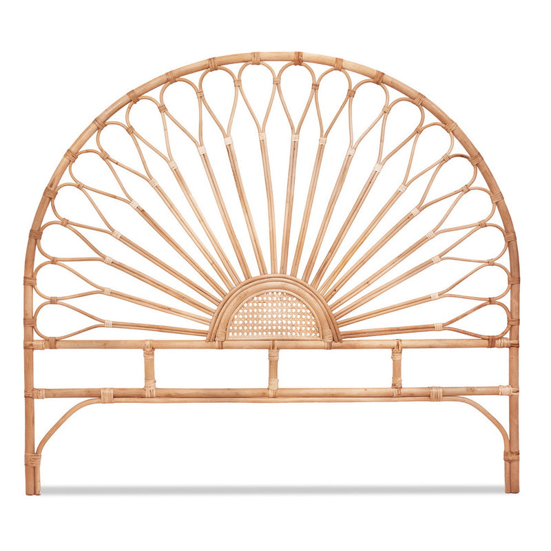 Rattan Bedhead Queen Pine - MARI Tall Statement Boho Headboard - Lucendi Home