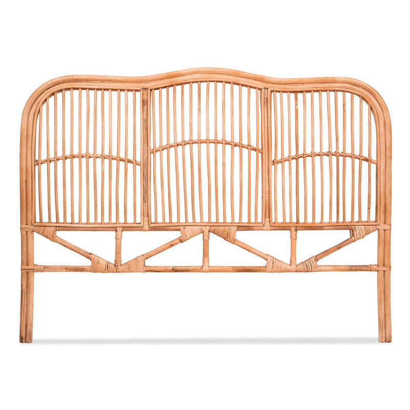 Rattan Bedhead Queen Pine - NERO Round Edge Boho Headboard - Lucendi Home