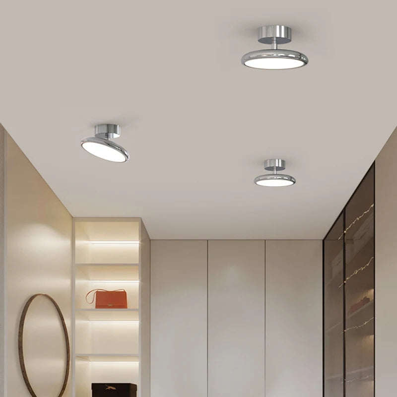 Modern Minimalist Ceiling Light – Black & Silver