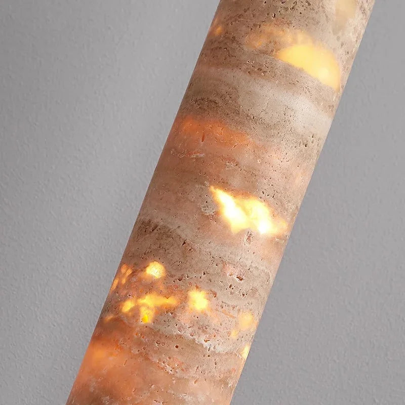 Elysian Travertine Stone Pendant Light – Modern Minimalist Natural Marble Hanging Lamp