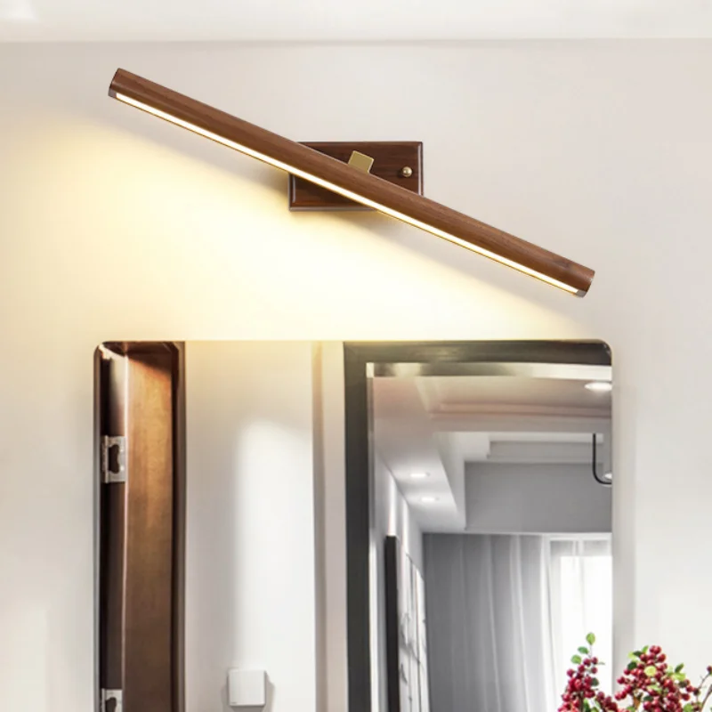 Kanso Japanese Wood & Metal Wall Sconce – Minimalist Organic Indoor LED Lamp