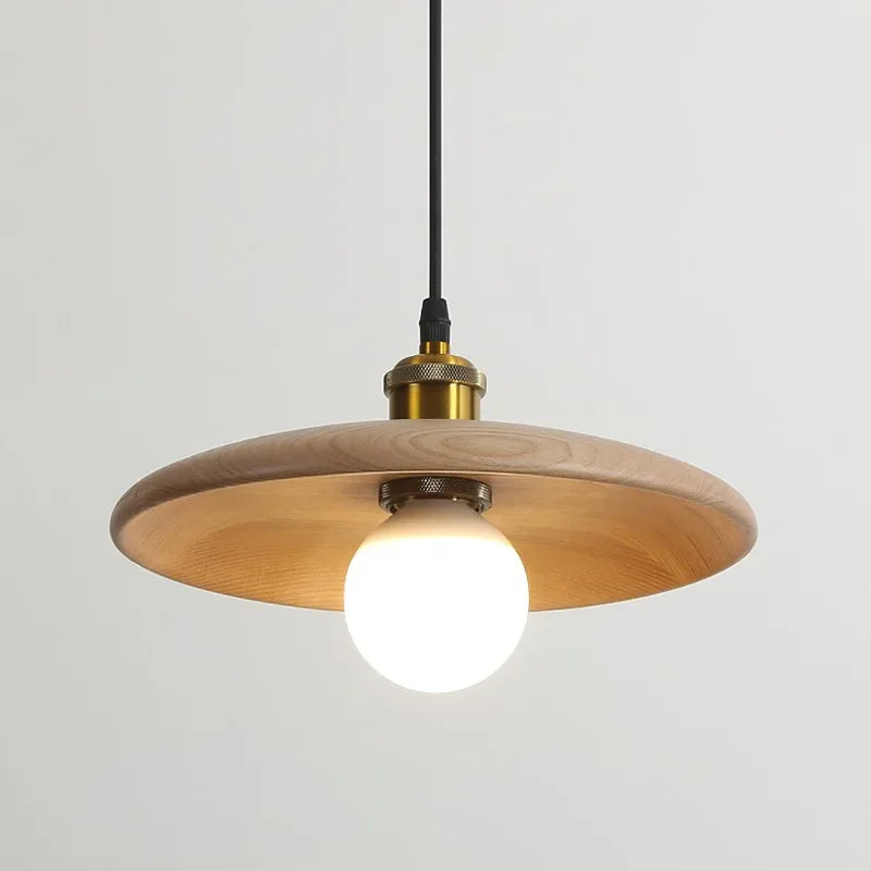 Sora Ribbed Wood Pendant Light – Modern Scandinavian Organic Indoor Hanging Lamp