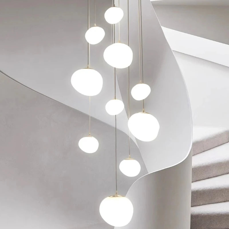 Pendant Light Chandelier - High Ceiling Stairwell Decor - 10-Head Spiral