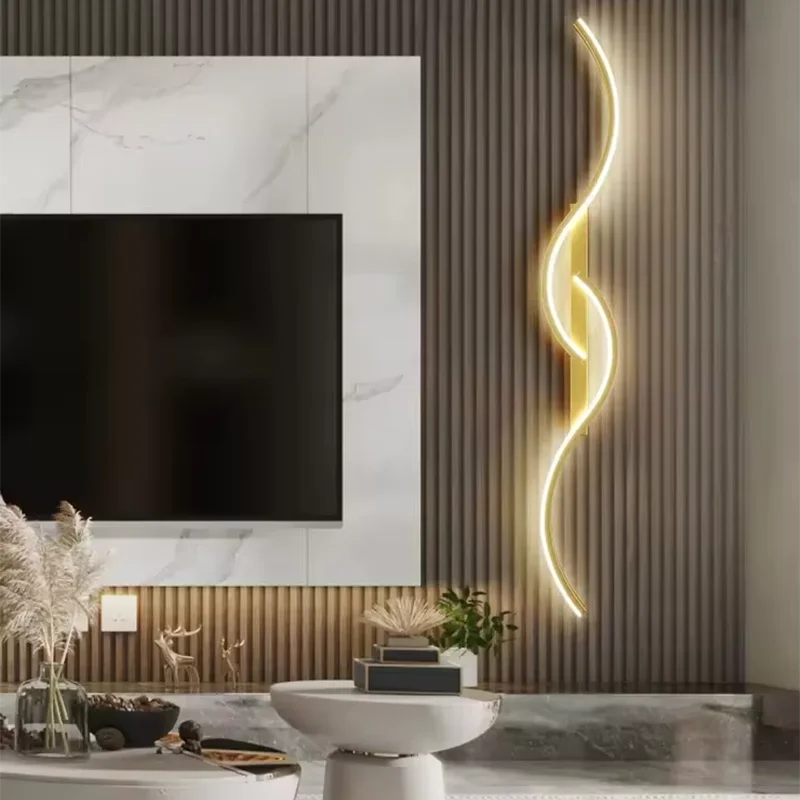 Serpentine Modern Wall Sconce – Minimalist Fluid Wave Accent Light