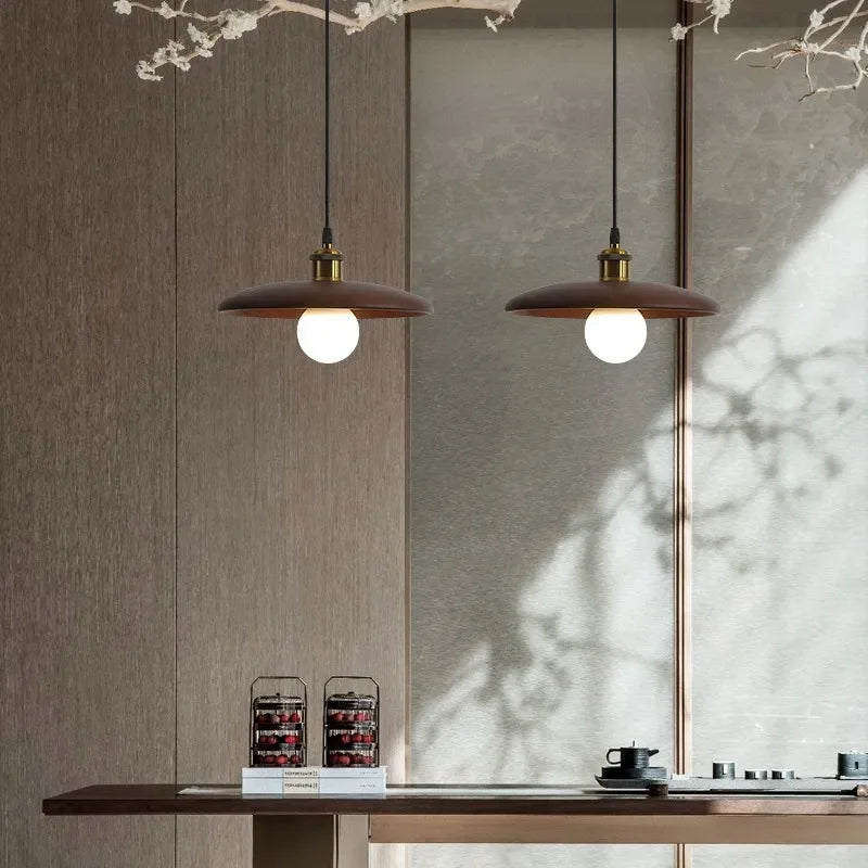 Sora Ribbed Wood Pendant Light – Modern Scandinavian Organic Indoor Hanging Lamp