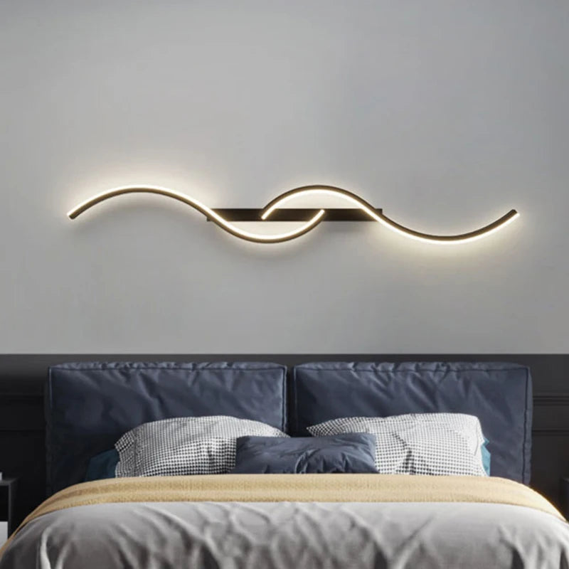 Serpentine Modern Wall Sconce – Minimalist Fluid Wave Accent Light