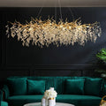 Stellar Crystal Starburst Chandelier – Modern Luxury Villa Semiflush Mount Light
