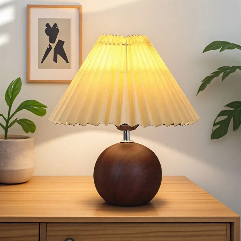 Aria Petal Fabric Table Lamp – Retro Wiggle Stem Nordic Bedside Night Light