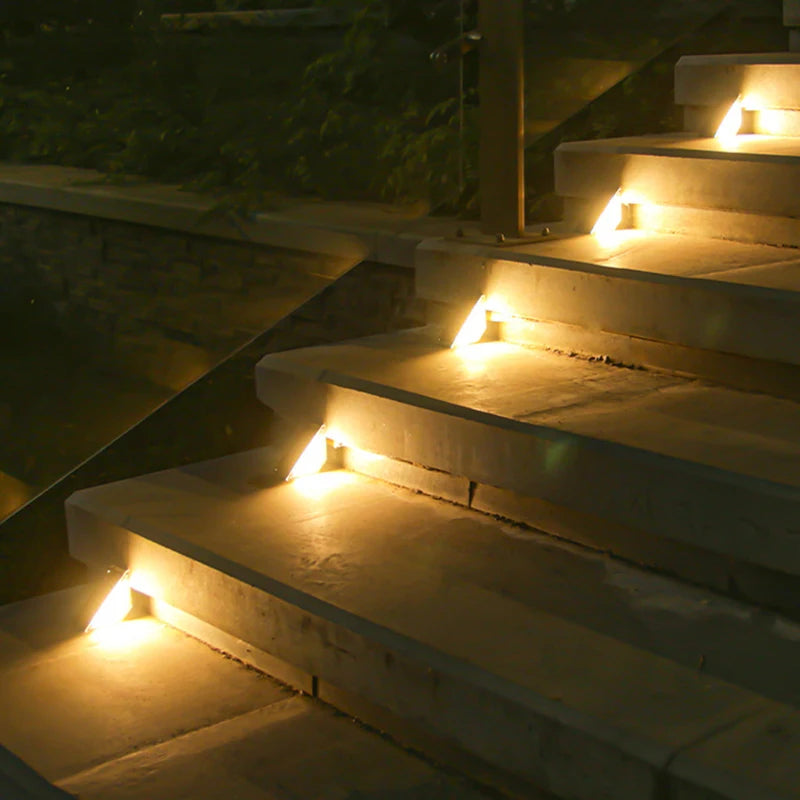 Helios Solar Powered LED Step Lights – IP67 Waterproof Outdoor Deck & Pathway Lighting (8-Pack)
