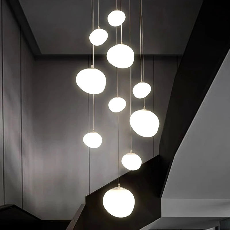 Pendant Light Chandelier - High Ceiling Stairwell Decor - 10-Head Spiral