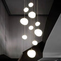 Pendant Light Chandelier - High Ceiling Stairwell Decor - 10-Head Spiral