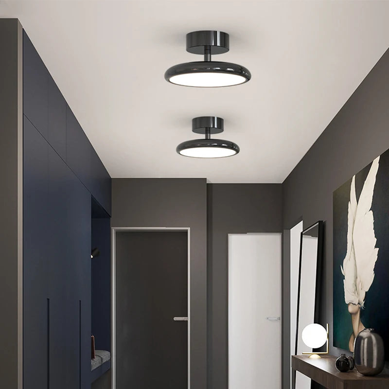 Modern Minimalist Ceiling Light – Black & Silver