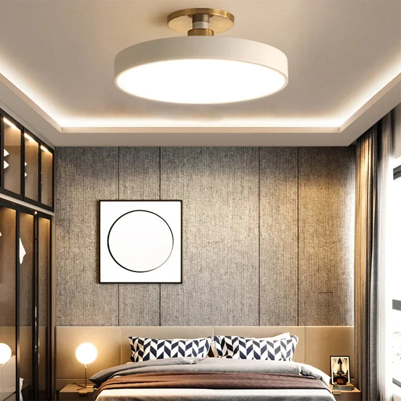 Makaron Modern Ceiling Light – Minimalist Circular Semi Flush Mount