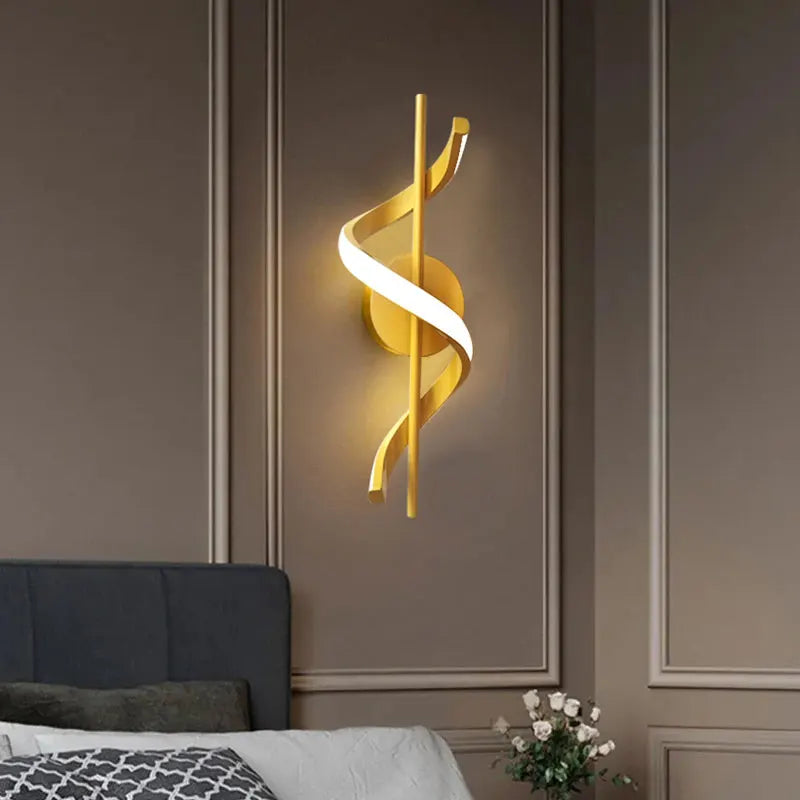 Lyra Modern Spiral Wall Sconce – Minimalist Twist Indoor Accent Lamp