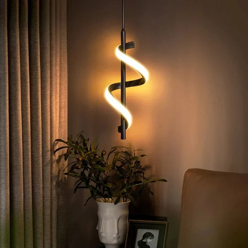 Lyra Modern Spiral Wall Sconce – Minimalist Twist Indoor Accent Lamp