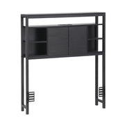 Storage Bedhead King Single Black - Built-In Charging Station Headboard - Lucendi Home