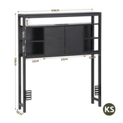 Storage Bedhead King Single Black - Built-In Charging Station Headboard - Lucendi Home