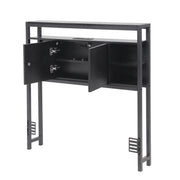 Storage Bedhead King Single Black - Built-In Charging Station Headboard - Lucendi Home