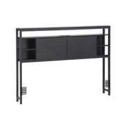 Storage Bedhead Queen Black - Built-In Charging Station Headboard - Lucendi Home
