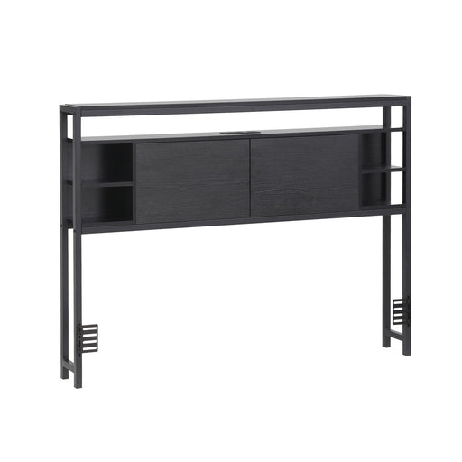 Storage Bedhead Queen Black - Built-In Charging Station Headboard - Lucendi Home