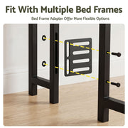 Storage Bedhead Queen Black - Built-In Charging Station Headboard - Lucendi Home