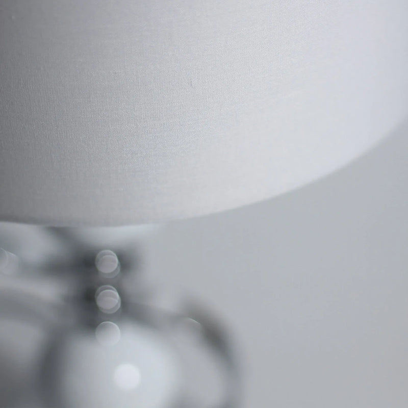 White Rialto Table Lamp - Chrome Base Fabric Shade