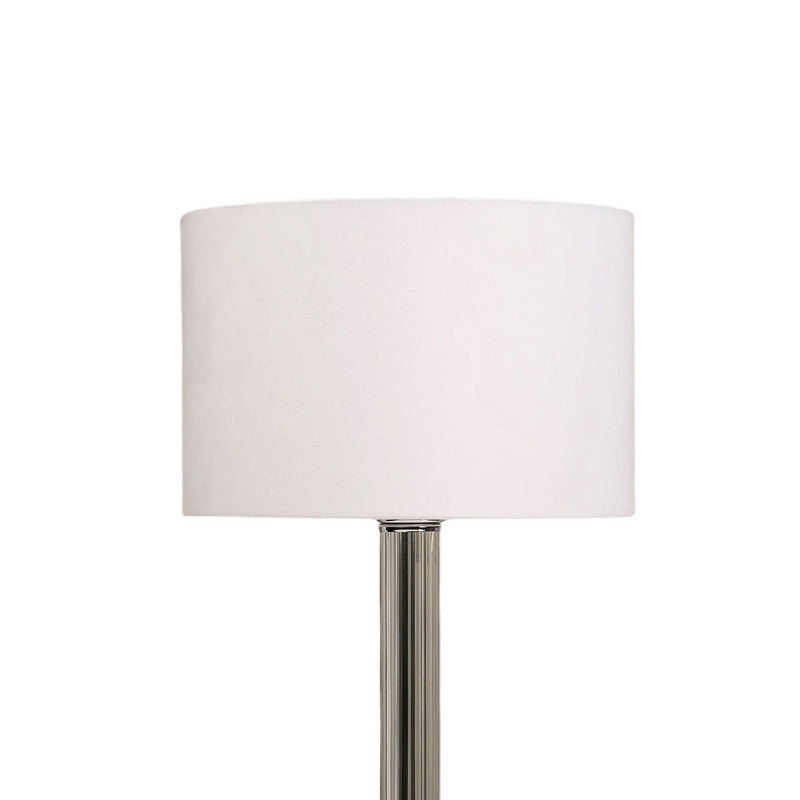 Cosima Table Lamp - Antique Silver Glass Rod Fabric Shade